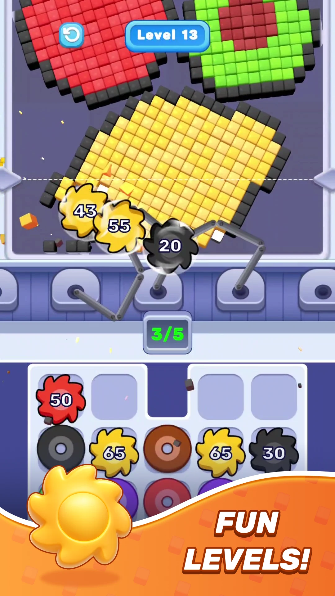 Pixel Pop Saw: Color Jam screenshot